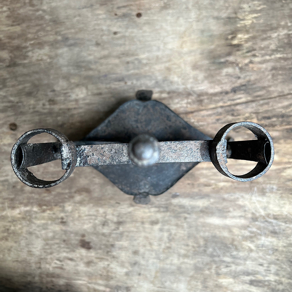 Ornate Wrought Iron Late 17th/Early 18th Century Candle Holder