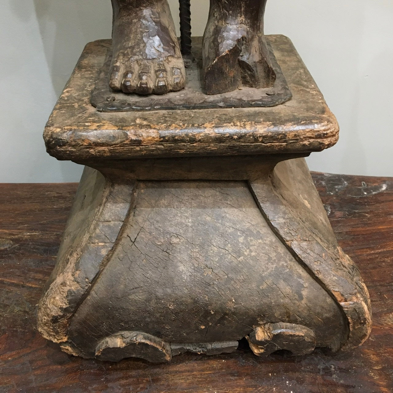 Large Wooden Putto Figure c.1750