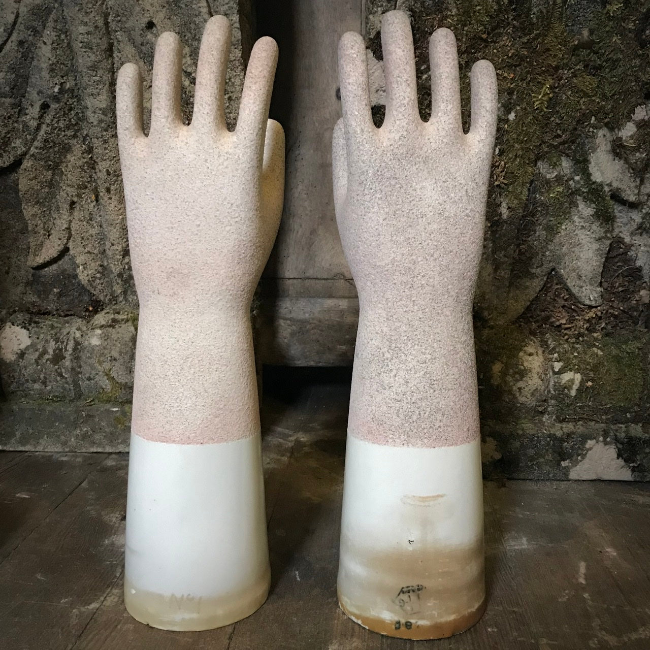1930s Pair of Original Porcelain Glove Moulds