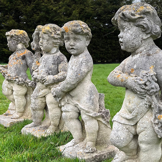 Crowe Hall Italian Limestone Four Seasons Putti c.1740e