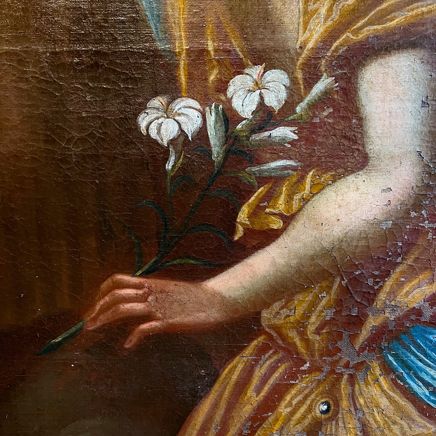 “The Annunciation” Spanish School After Murillo Baroque Oil on Canvas c.1640