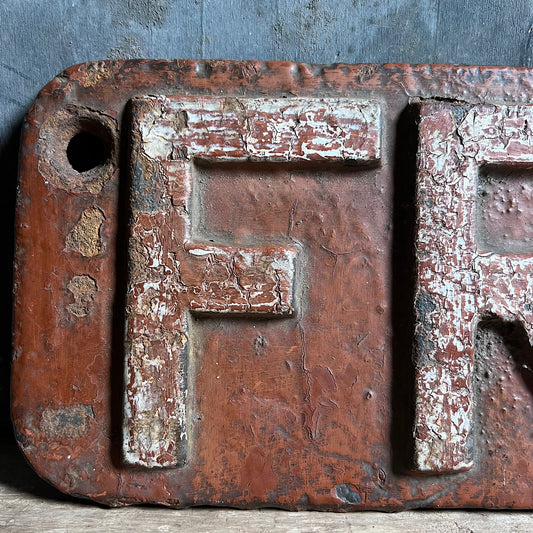 Cast Iron “FRUIT” Railway Sign c.1920