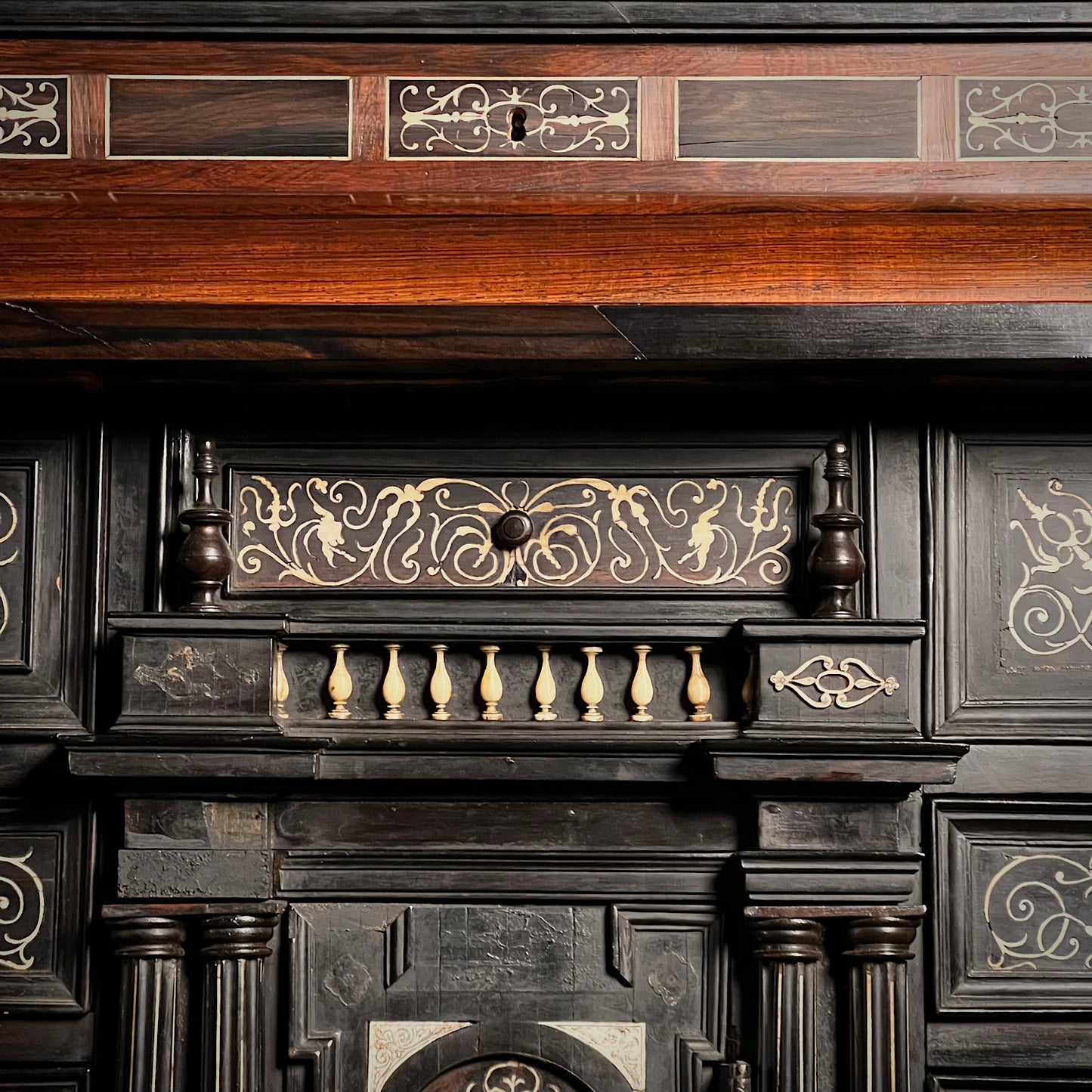 Italian Ebonised and Ivory Inlaid Cabinet on Stand c.1680