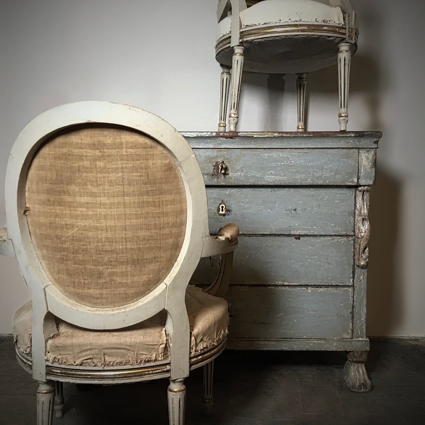 Pair of Louis XVI Fauteuil French Chairs
