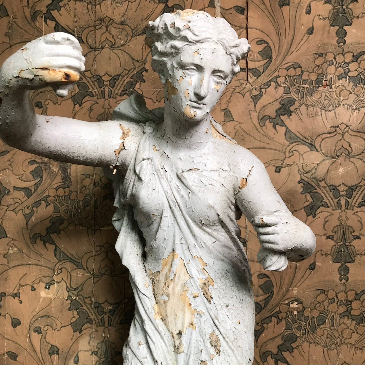 Humphrey Hopper Regency Stucco Plaster Statue of a Maiden c.1820