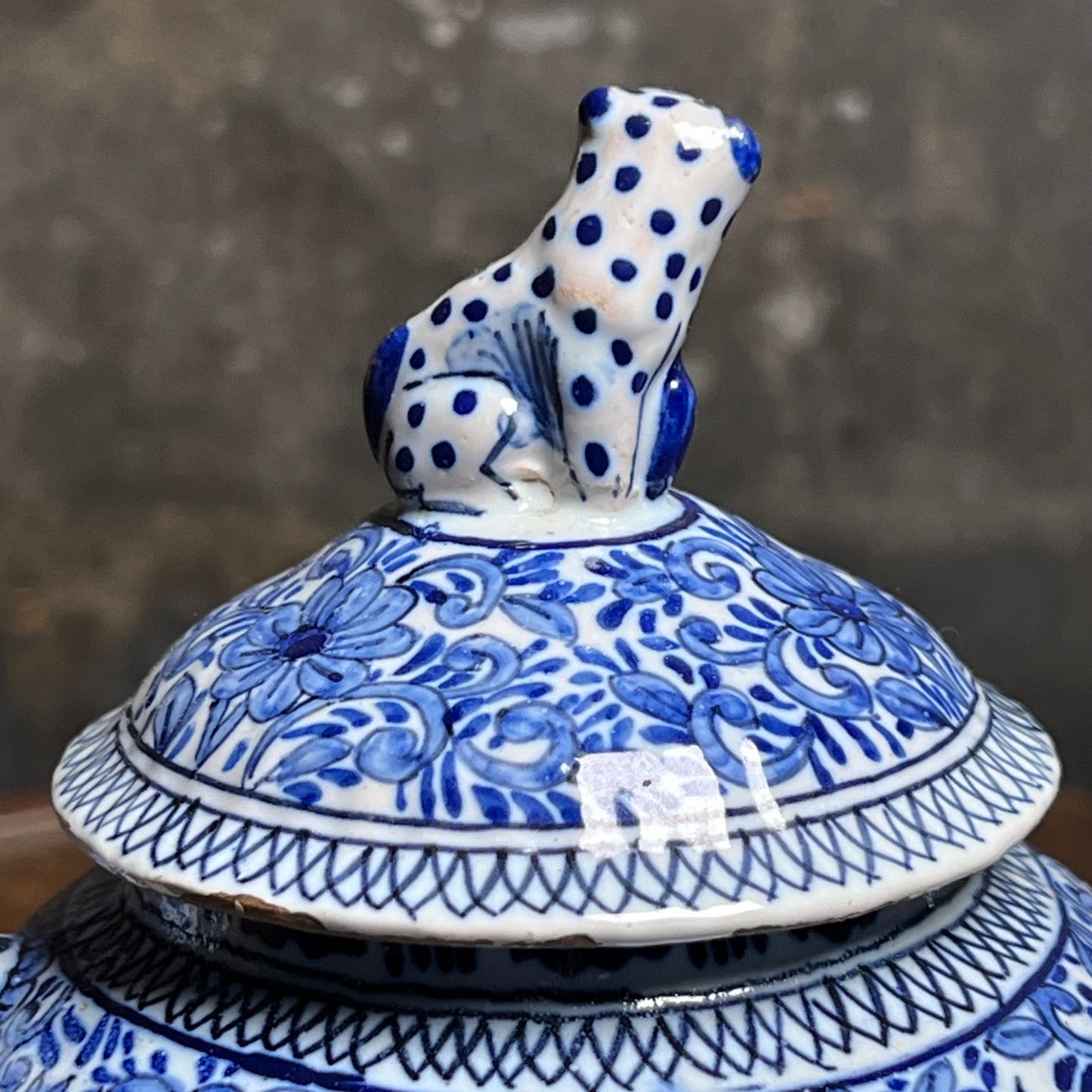 Early 18th-Century Delft Blue and White Teapot, Marked C B for Cornelis Brouwer, De Witte Ster, Delft, c.1725–1735