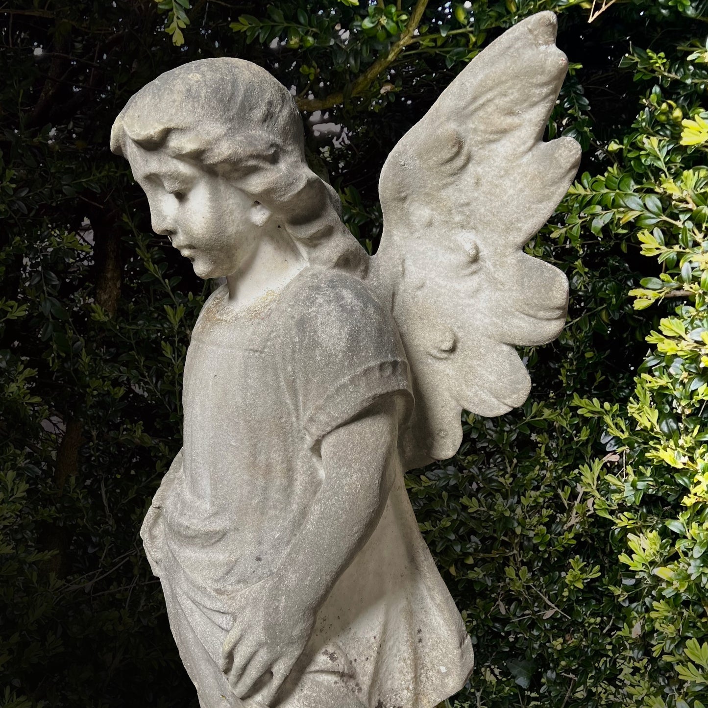 Serene French Marble Angel c.1860