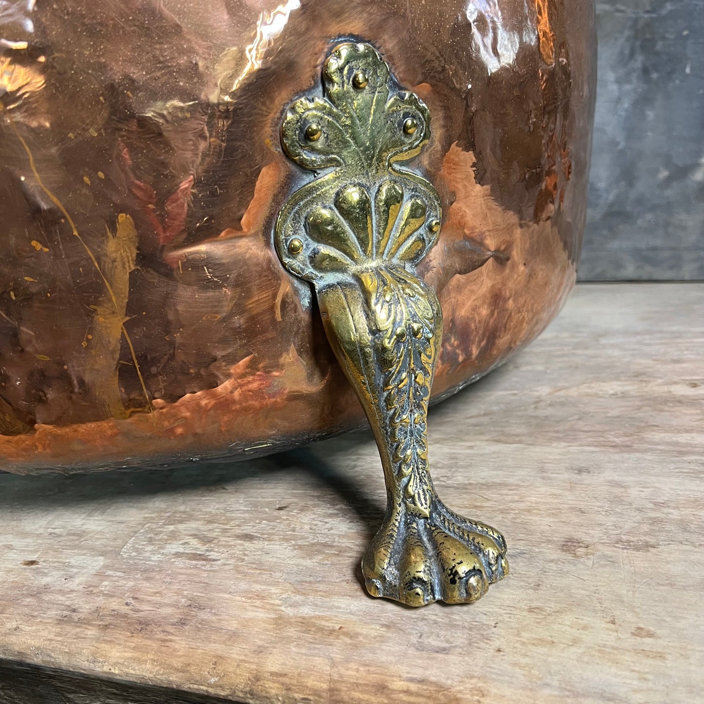 Huge 19th Century Copper Log Bin
