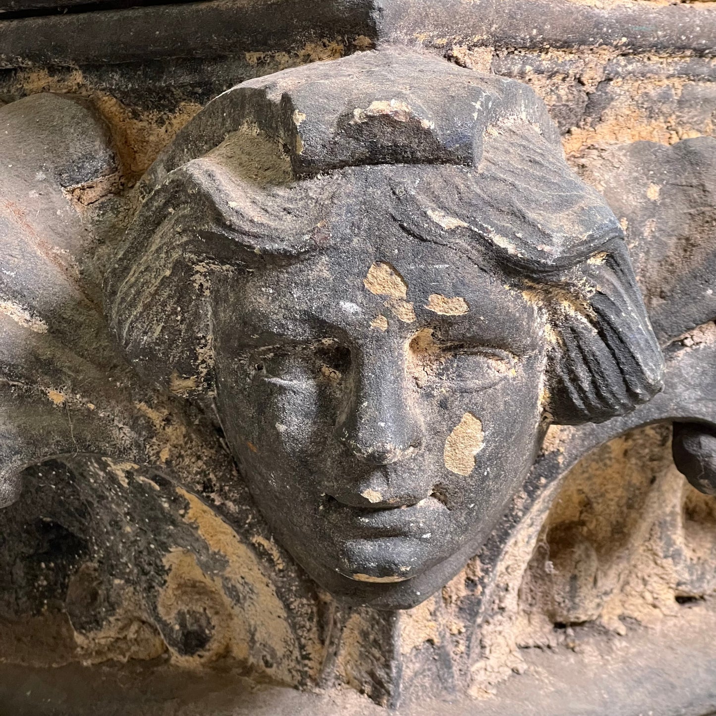 Monumental English Gothic Revival Sandstone Capital c.1850–1880