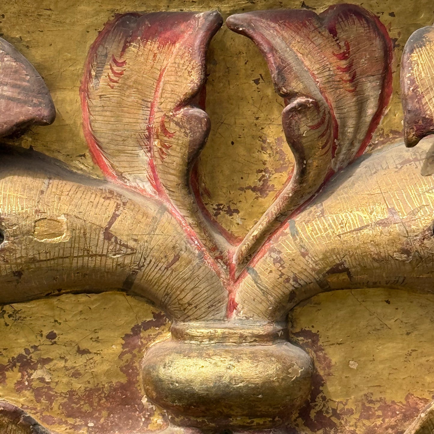 17th Century Italian Baroque Carved, Gilt & Polychrome Sarcophagus Form Reliquary Casket