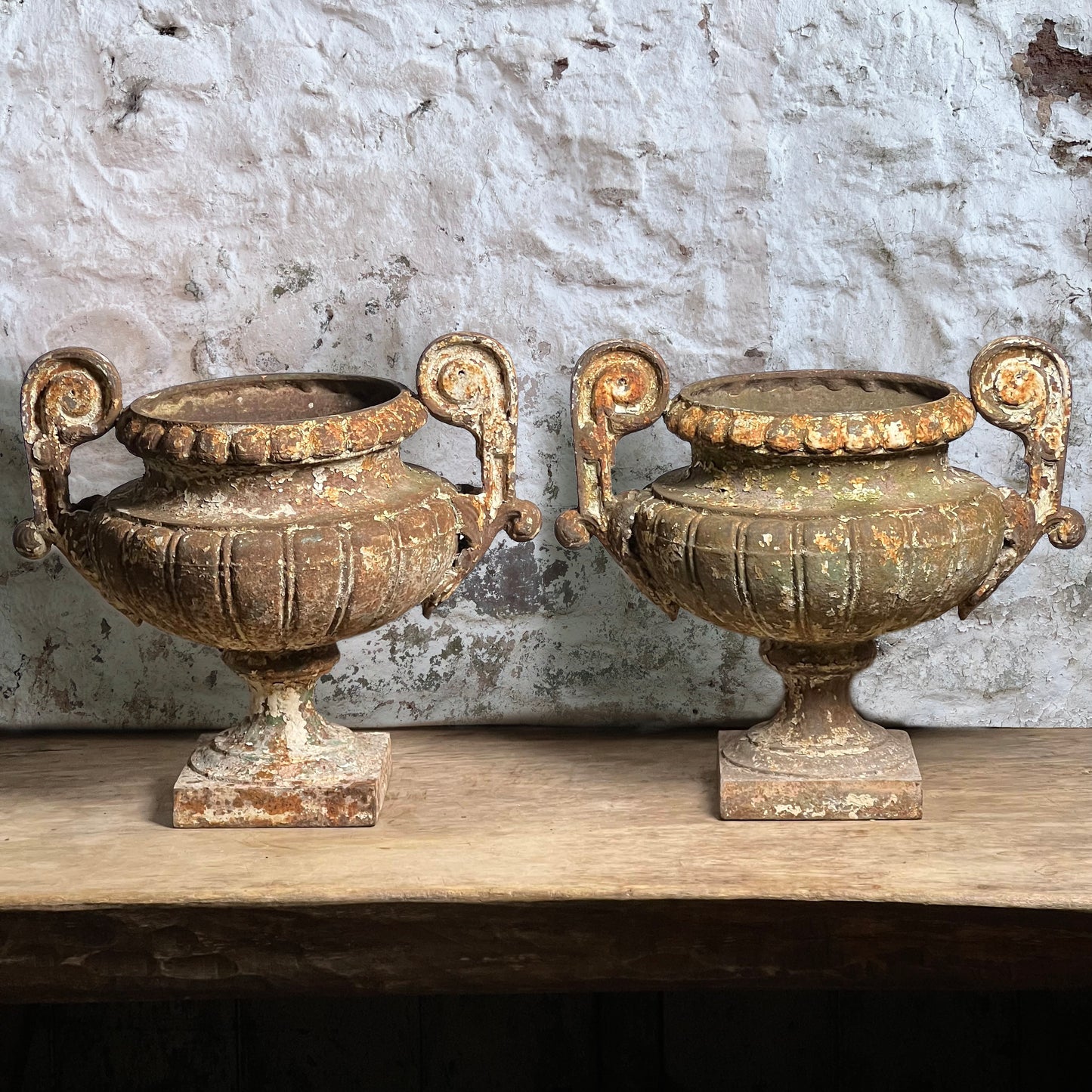 Pair of French Cast Iron Urns c.1870