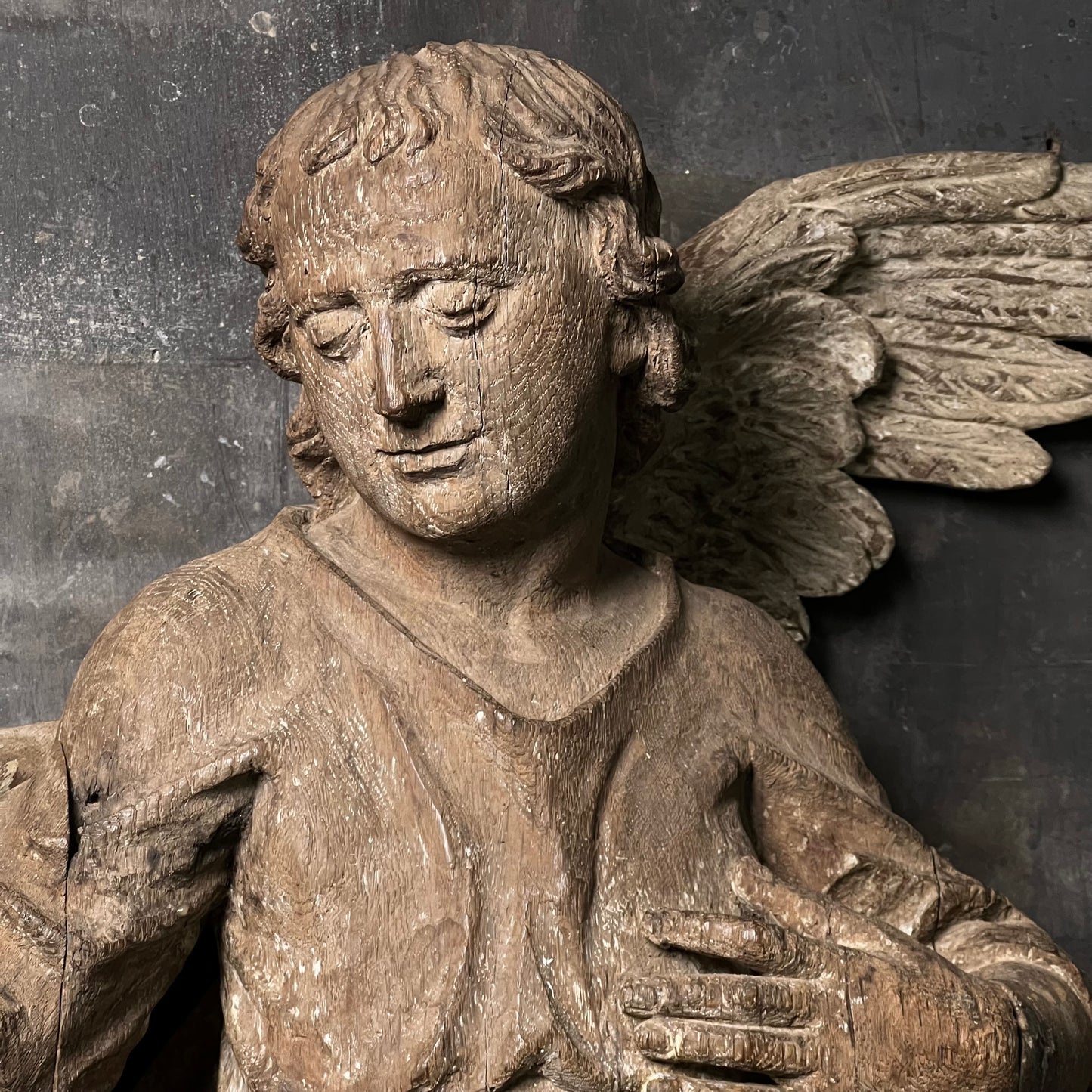 Large Baroque Carved Wooden Angel, c. 1680–1720