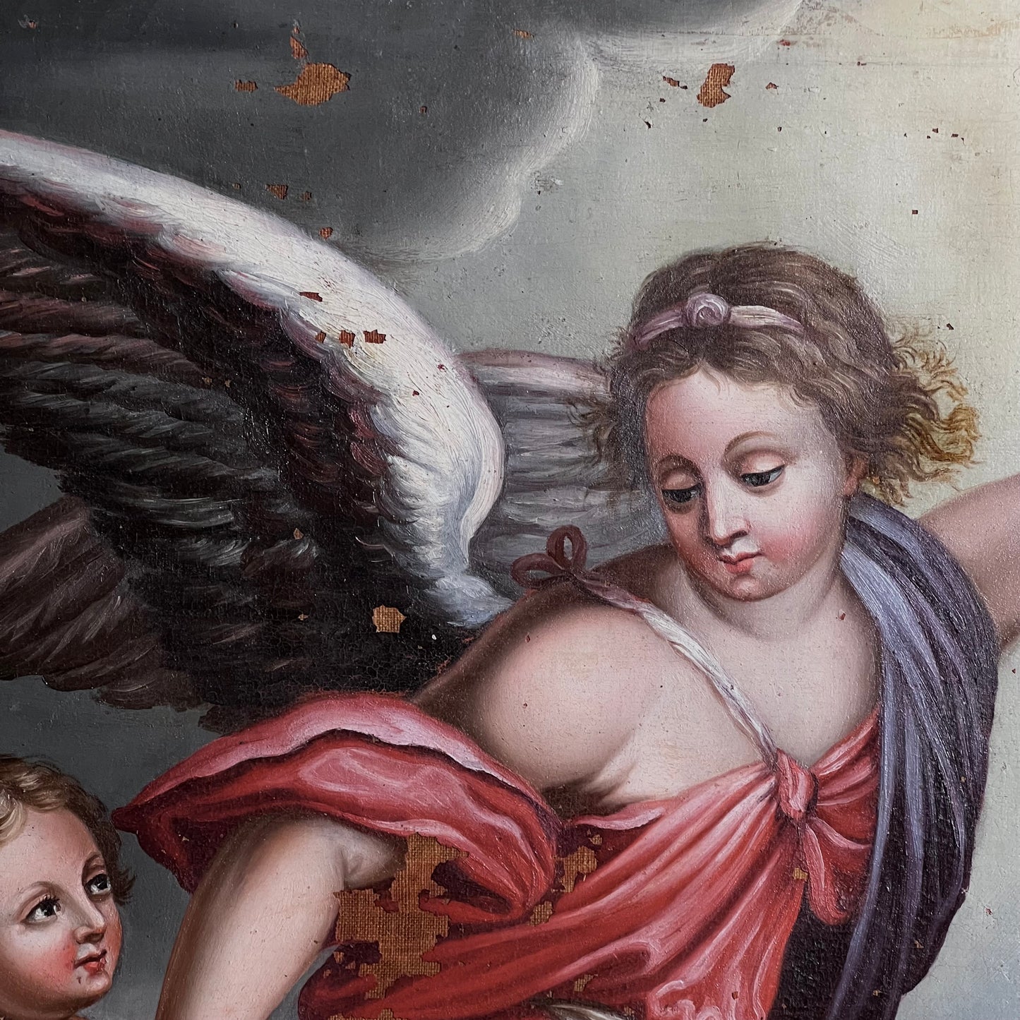 Guardian Angel Painting Late 18th/Early 19th Century