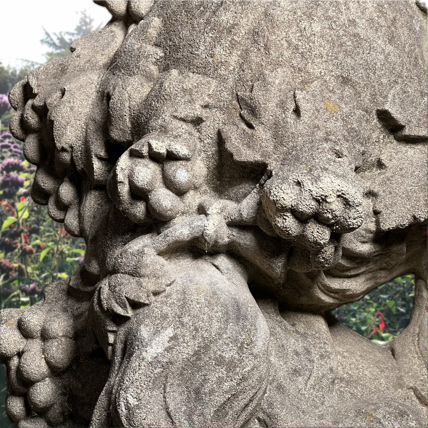 English Composite Stone Bust of Flora with Fluted Pedestal, Late 20th Century
