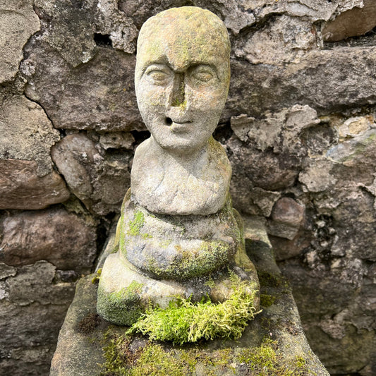 Folk Art Carved Stone Head 18th Century or Earlier