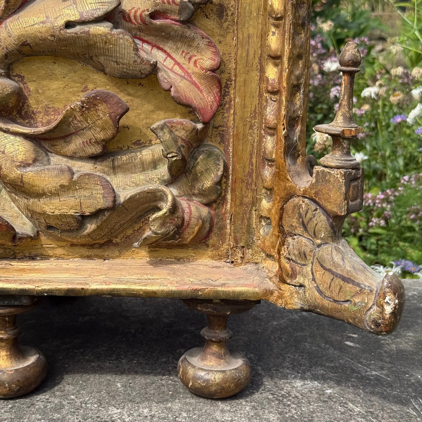 17th Century Italian Baroque Carved, Gilt & Polychrome Sarcophagus Form Reliquary Casket