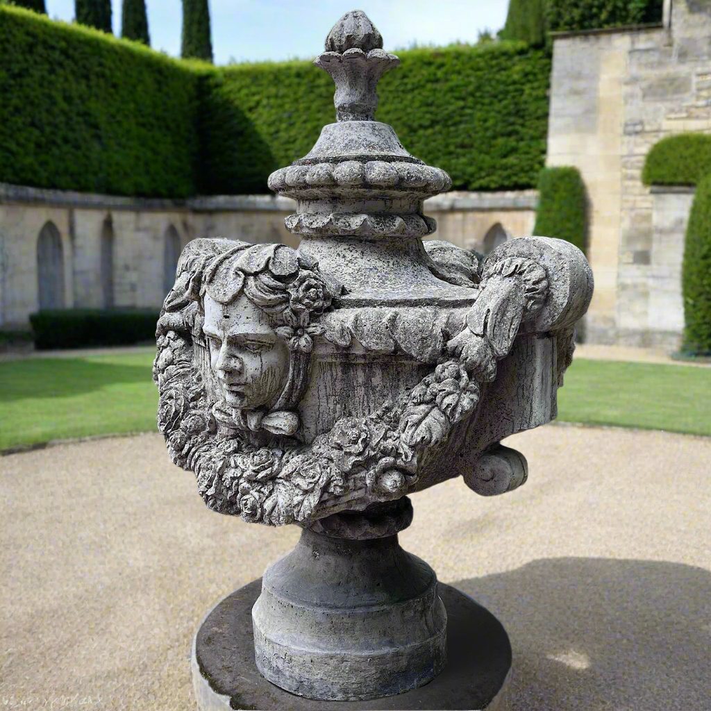 Giant Centrepiece Urn with Gothic Heads