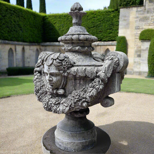 Giant Centrepiece Urn with Gothic Heads