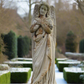 French Limestone Carved Angel Late 19th Century