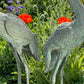 Pair of Meiji Style Bronze Garden Cranes with Fountain Spouts Mid 20th Century