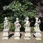 French Limestone Four Seasons Statues with Plinths c. Late 17th/Early 18th Century
