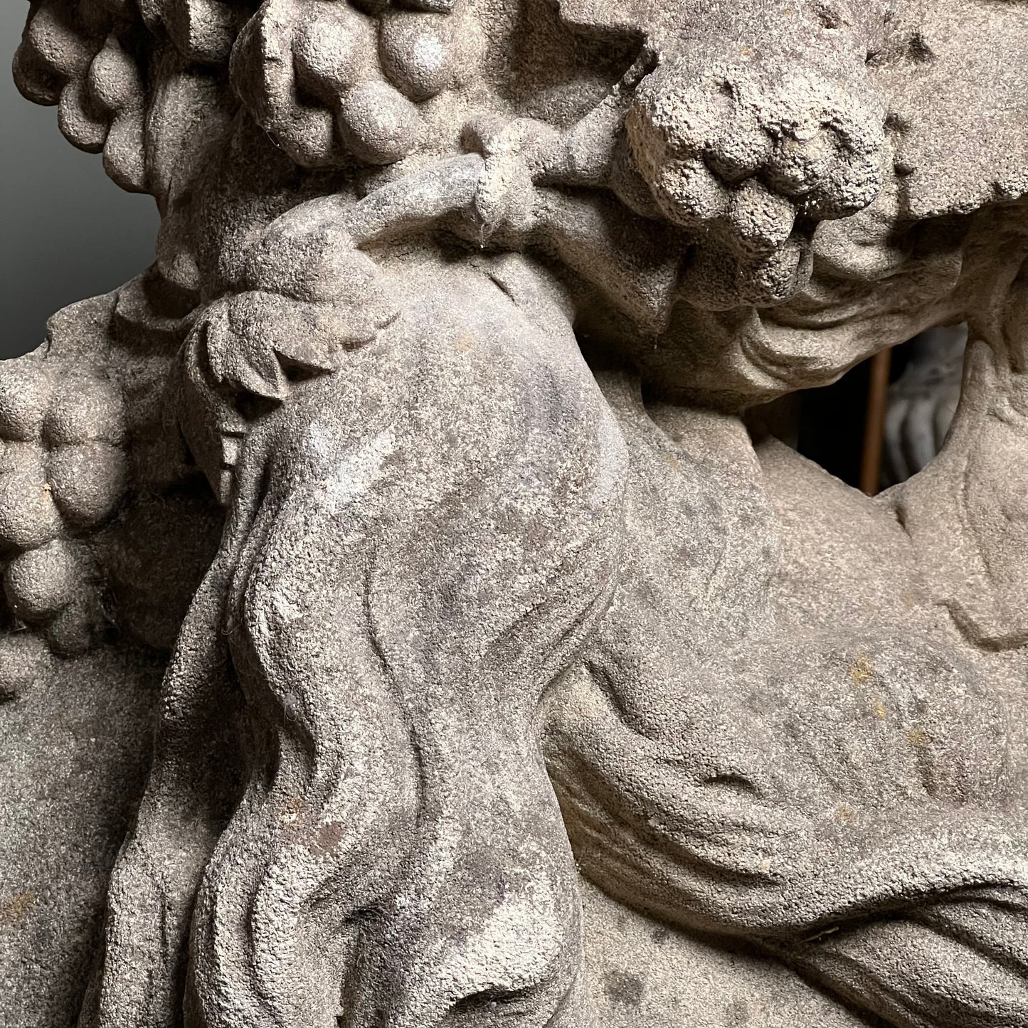 English Composite Stone Bust of Flora with Fluted Pedestal, Late 20th Century