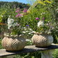 Pair of Italian Art Deco Carved Marble Lotus Form Planters, c.1930