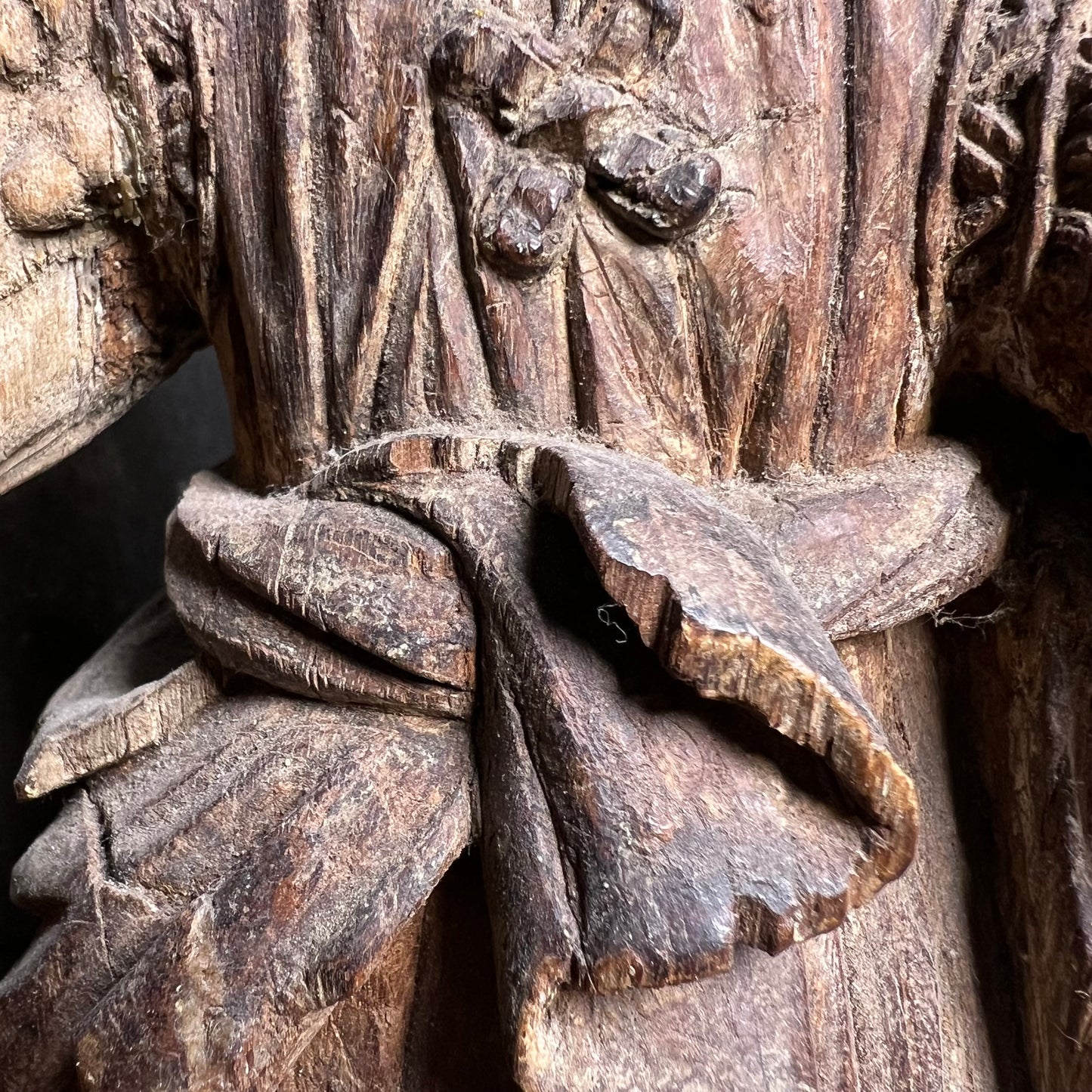 Late Gothic Carved Walnut Figure of a Crowned Female Saint, Southern Europe, 15th–Early 16th Century