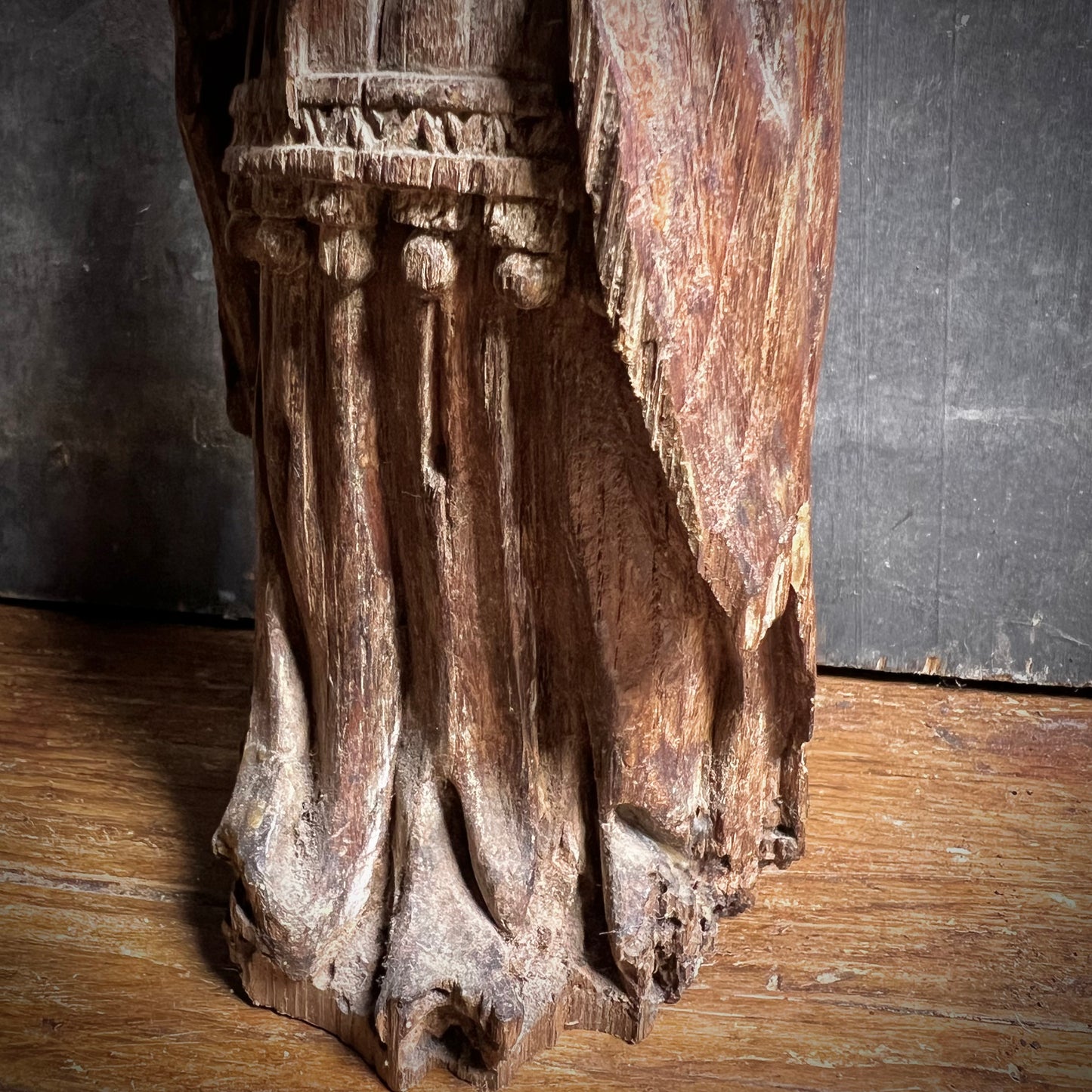 Late Gothic Carved Walnut Figure of a Crowned Female Saint, Southern Europe, 15th–Early 16th Century