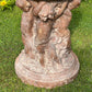 18th Century French Terracotta Putti Demi-Lune Table with Marble Top