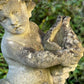 19th C. Italian Carved Stone Putti Fountain with Dolphin