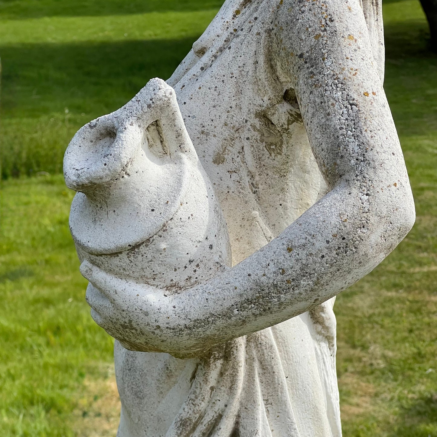 Statue of a Classical Maiden Carrying Water and Wine Mid 20th Century
