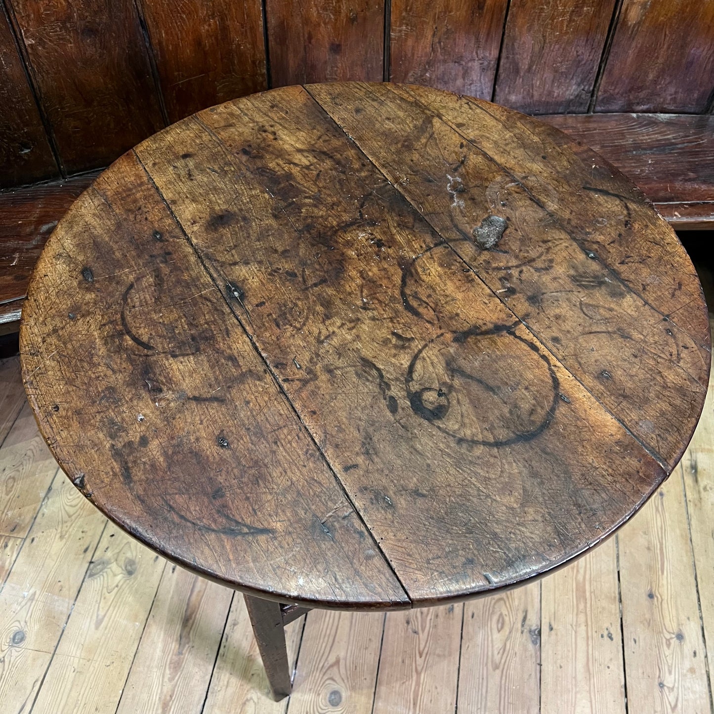 18th Century English Elm Cricket Table