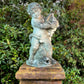 19th C. Italian Carved Stone Putti Fountain with Dolphin