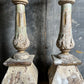 Pair of Swedish Painted Wooden Candlesticks c.1870