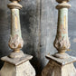 Pair of Swedish Painted Wooden Candlesticks c.1870