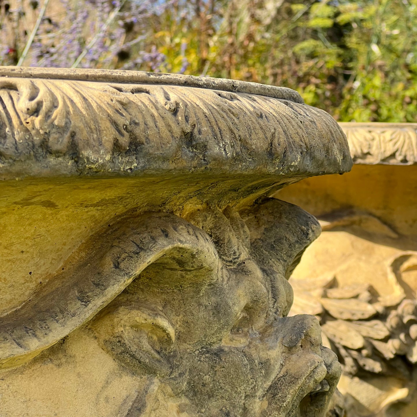 Pair of Huge Italianate Buff Terracotta Satyr Planters