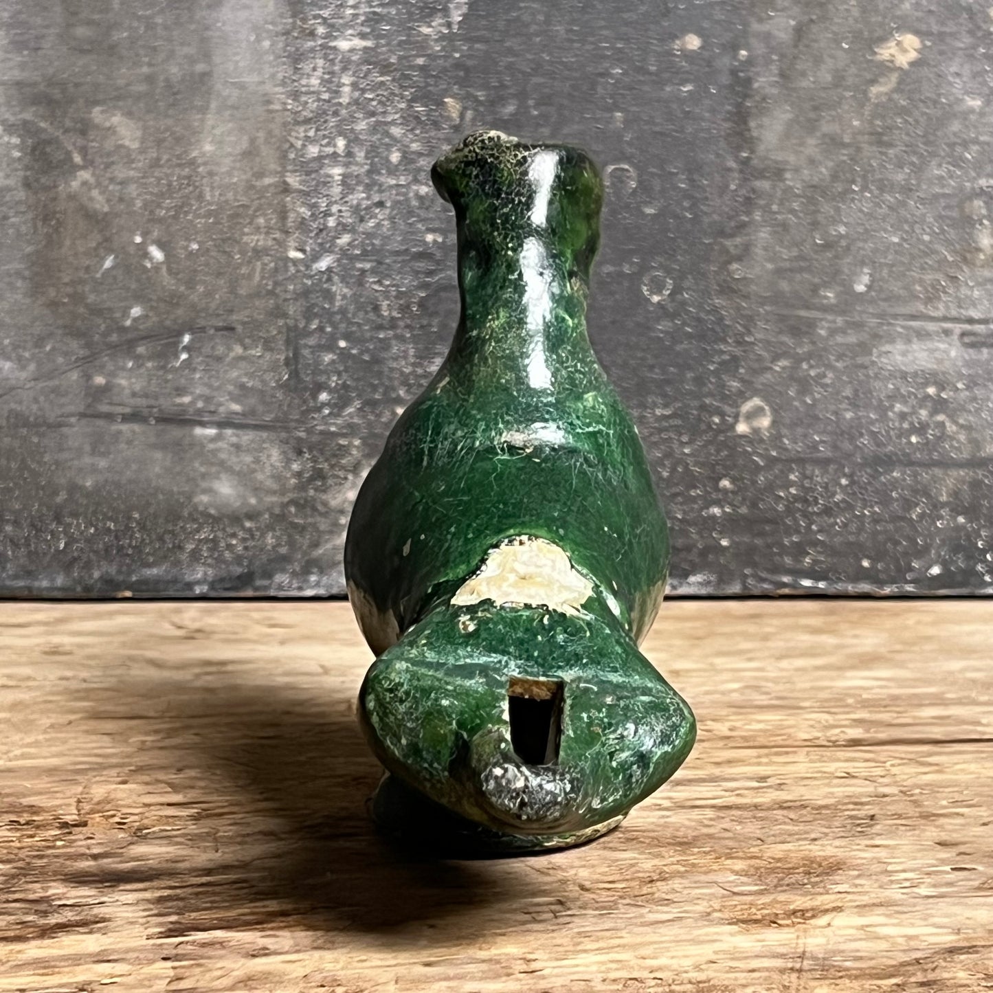 An Early Islamic Green-Glazed Pottery Oil Lamp in the Form of a Bird, Syria (Bilād al-Shām), 8th–9th century