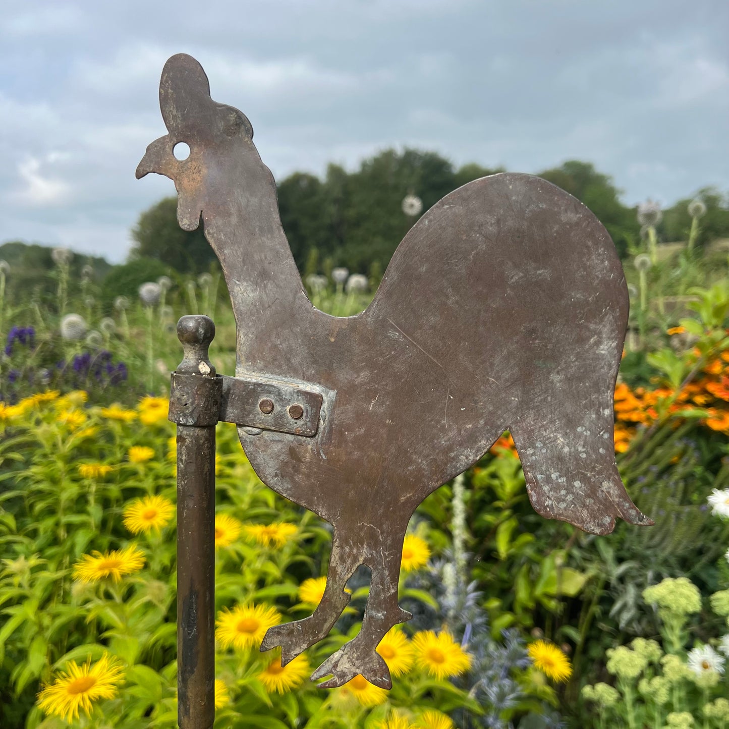 English Folk Art Cockerel Weathervane c.1880