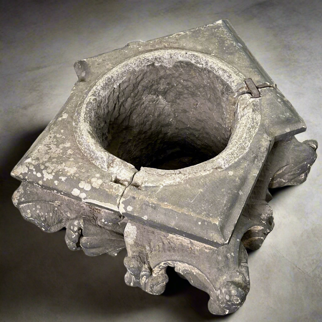 Monumental English Gothic Revival Sandstone Capital c.1850–1880