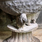 Pair of Georgian Lead Urns with Lion Supports, England c.1820
