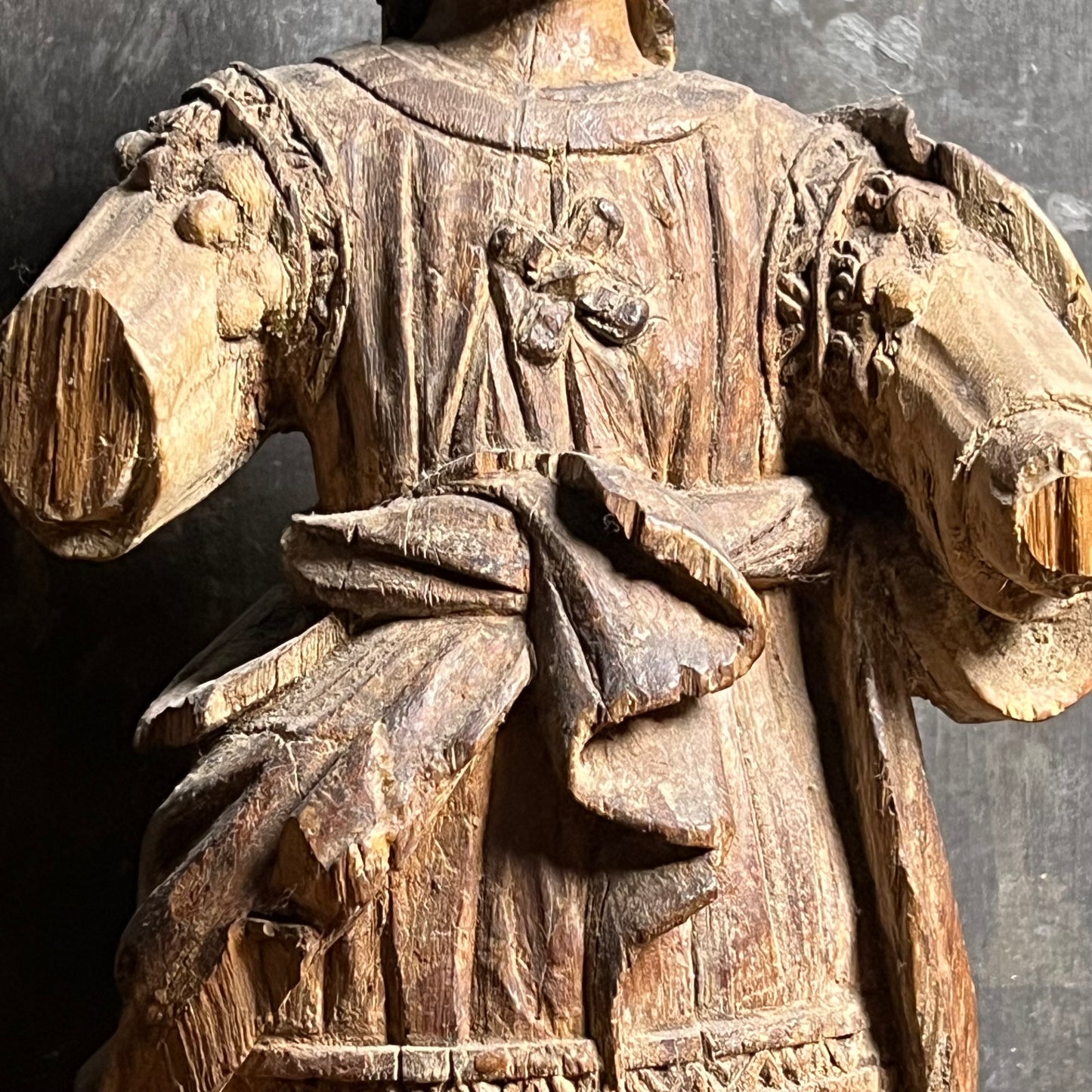 Late Gothic Carved Walnut Figure of a Crowned Female Saint, Southern Europe, 15th–Early 16th Century