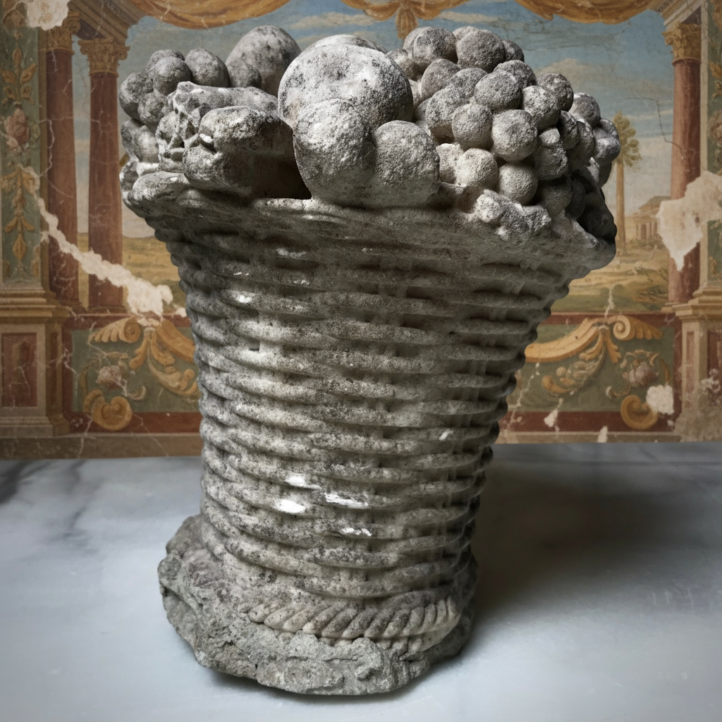 English Marble Basket of Fruits c.1750