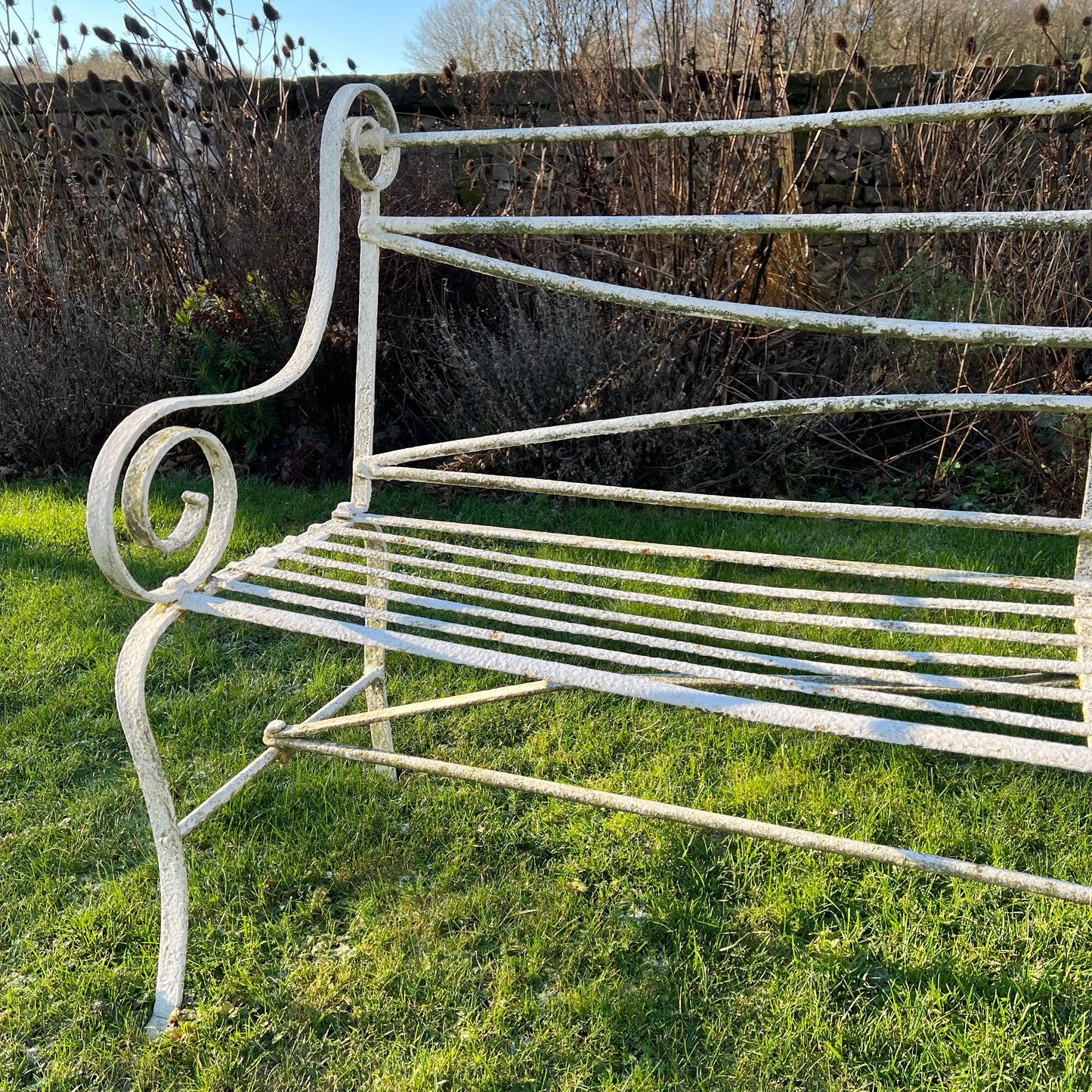 Regency Strapwork Wrought Iron Garden Bench c.1820