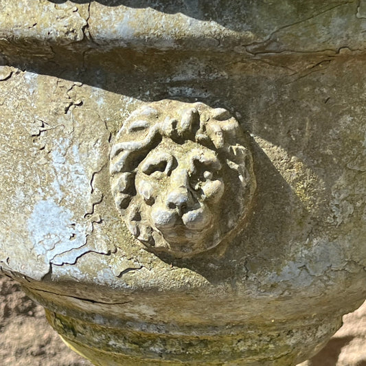 English Georgian Lead Planter with Lions Masks c.1820