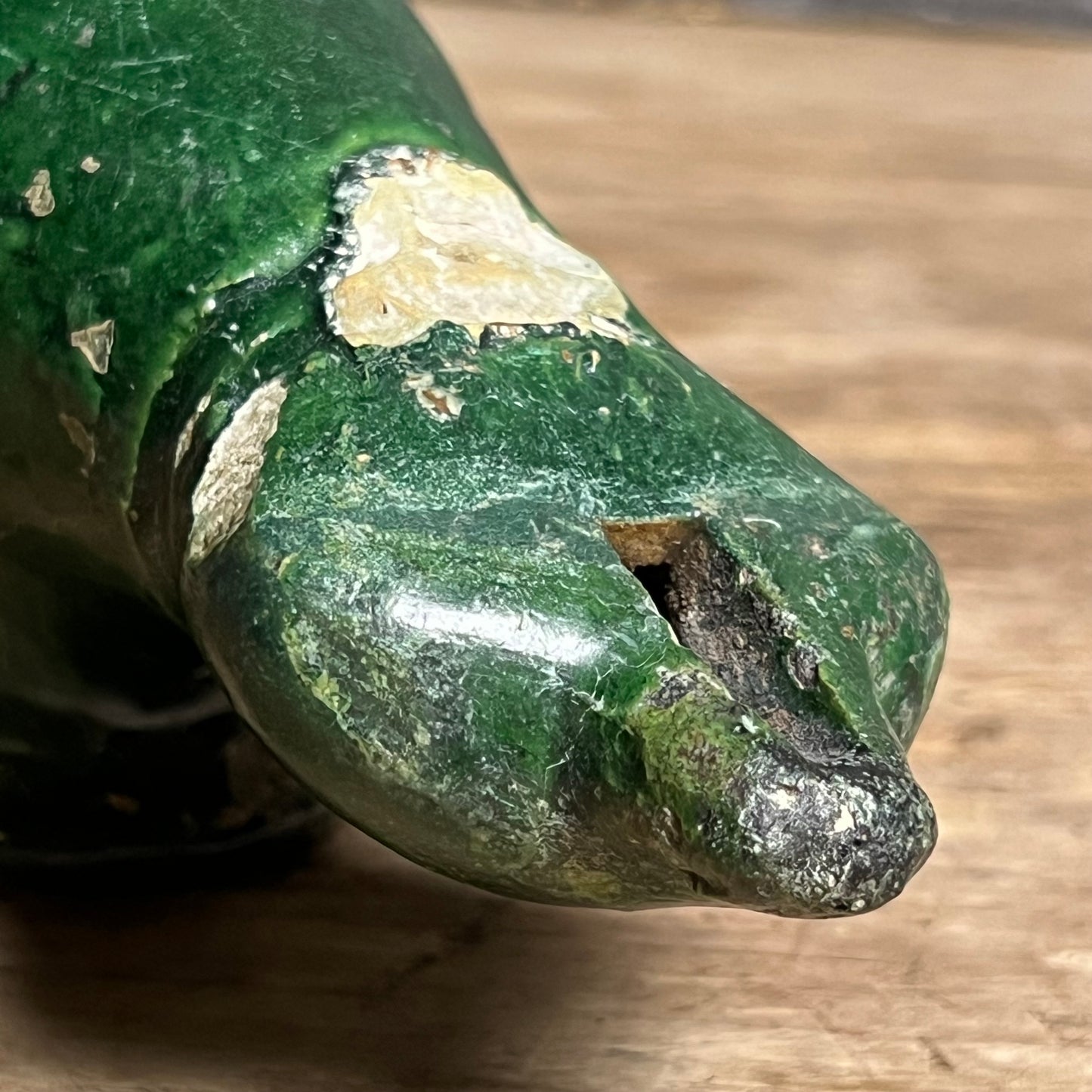 An Early Islamic Green-Glazed Pottery Oil Lamp in the Form of a Bird, Syria (Bilād al-Shām), 8th–9th century