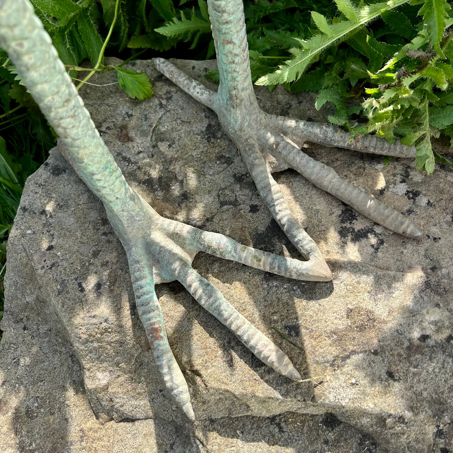 Pair of Meiji Style Bronze Garden Cranes with Fountain Spouts Mid 20th Century