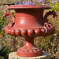 Pair of English Cast-Iron Urns with Dragon Handles