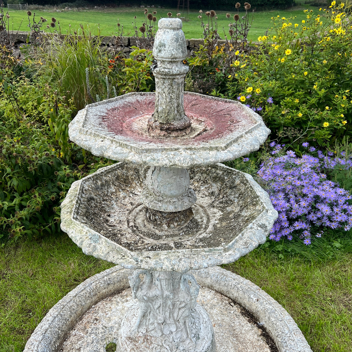 Late 19th Century American Zinc Garden Fountain, Attributed to J. W. Fiske, New York