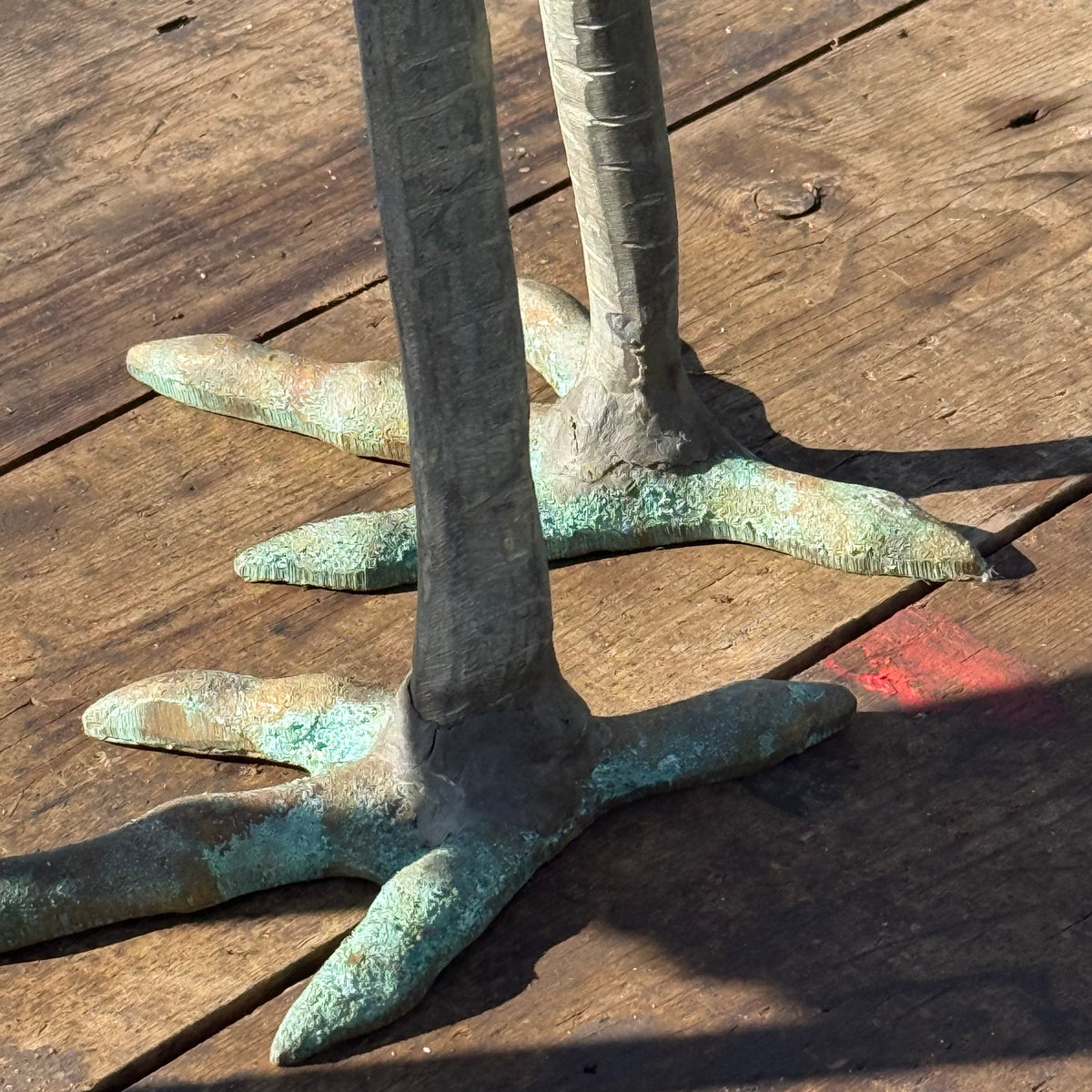 Set of Three Bronze Garden Cranes